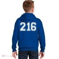 Cleveland Ohio Area Code 216 Front And Back Kids Hoodie thumb 1