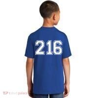 Cleveland Ohio Area Code 216 Front And Back Kids T-Shirt thumb 1