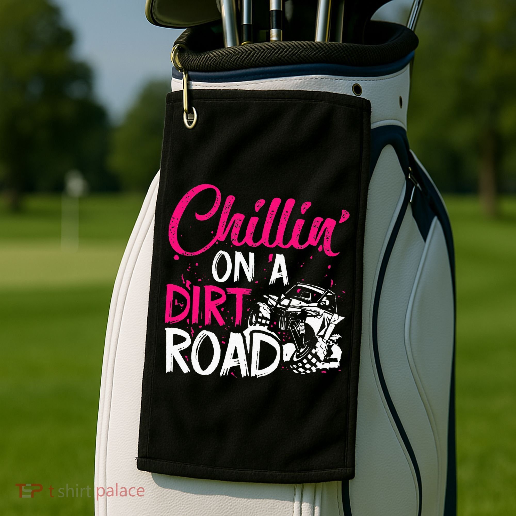 Chillin On A Dirt Road Side By Side Utv Golf Towel