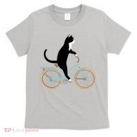 Cat On A Bike Funny T-Shirt thumb 0