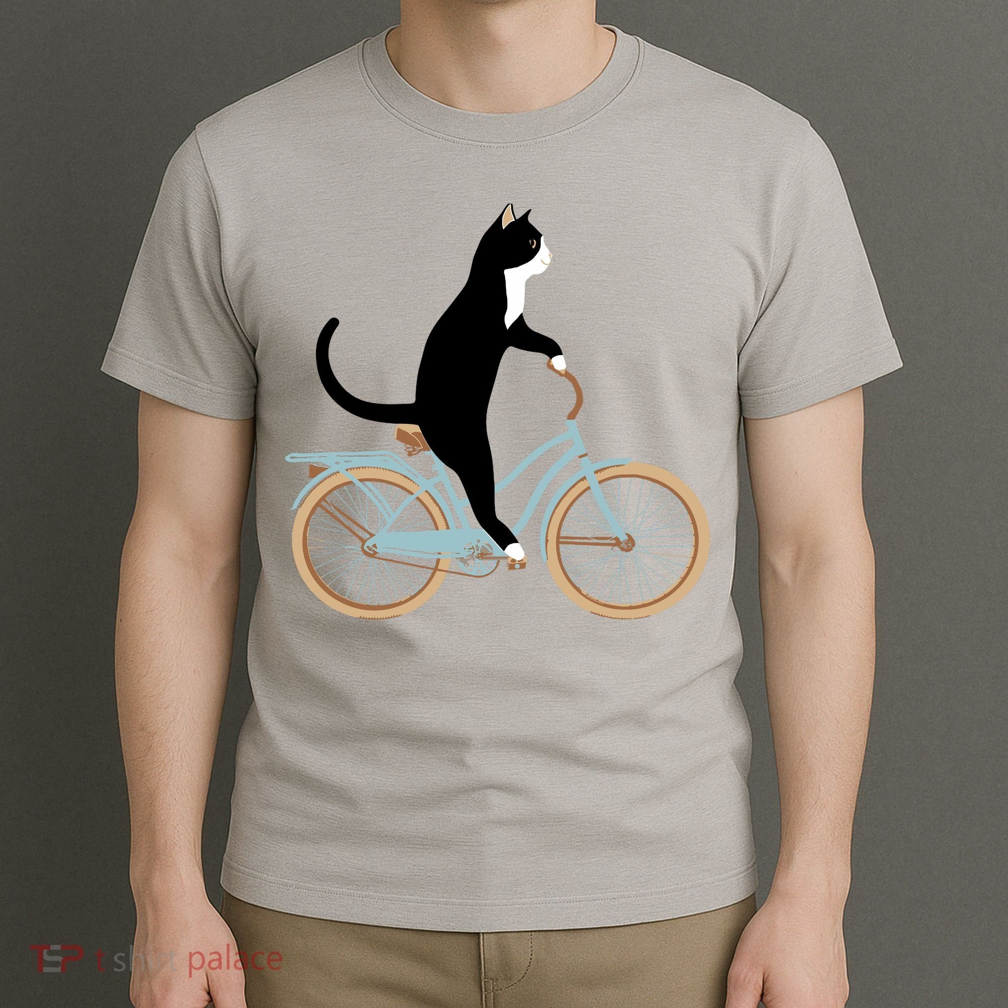 Cat On A Bike Funny T-Shirt