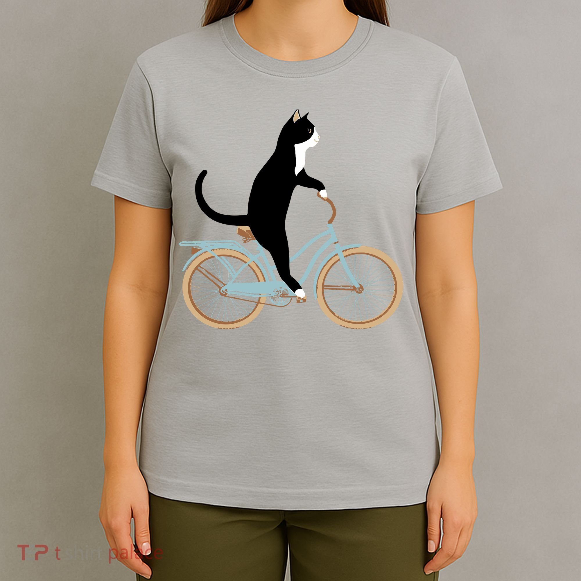 Cat On A Bike Funny T-Shirt