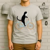 Cat On A Bike Funny T-Shirt thumb 6