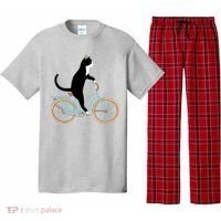 Cat On A Bike Funny Pajama Set thumb 0