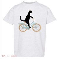 Cat On A Bike Funny Toddler T-Shirt thumb 0