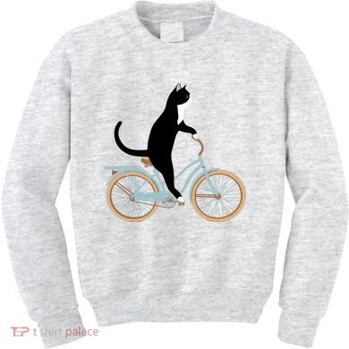 Cat On A Bike Funny Kids Sweatshirt