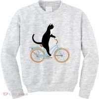 Cat On A Bike Funny Kids Sweatshirt thumb 0