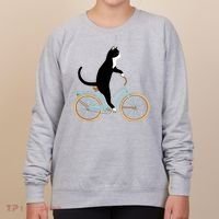 Cat On A Bike Funny Women's Sweatshirt thumb 0