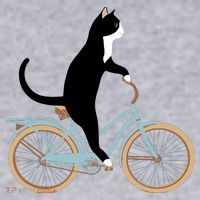 Cat On A Bike Funny Women's Sweatshirt thumb 2