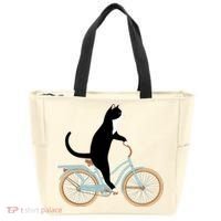 Cat On A Bike Funny Tote Bag thumb 0
