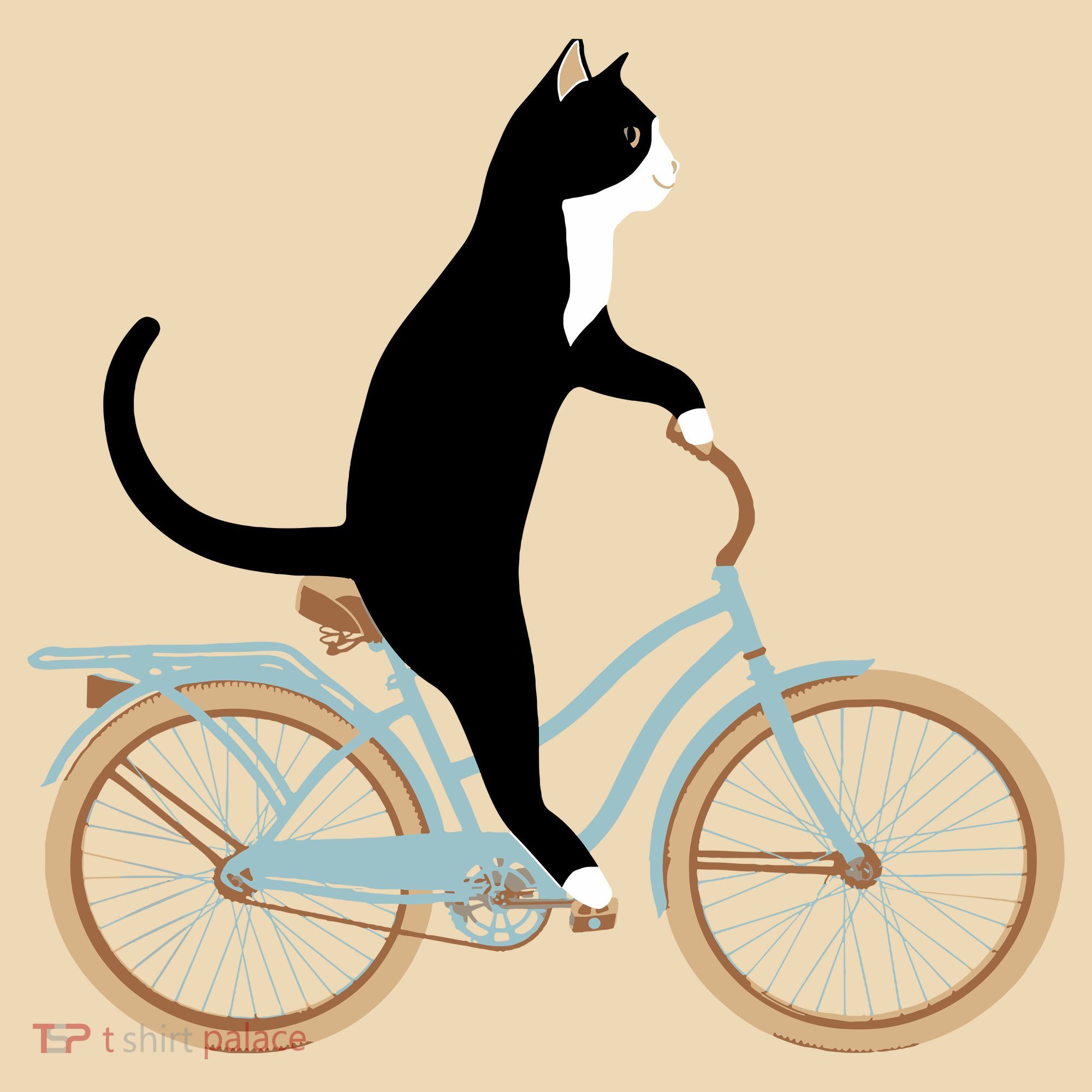 Cat On A Bike Funny Tote Bag