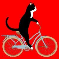 Cat On A Bike Funny Santa Hat thumb 1