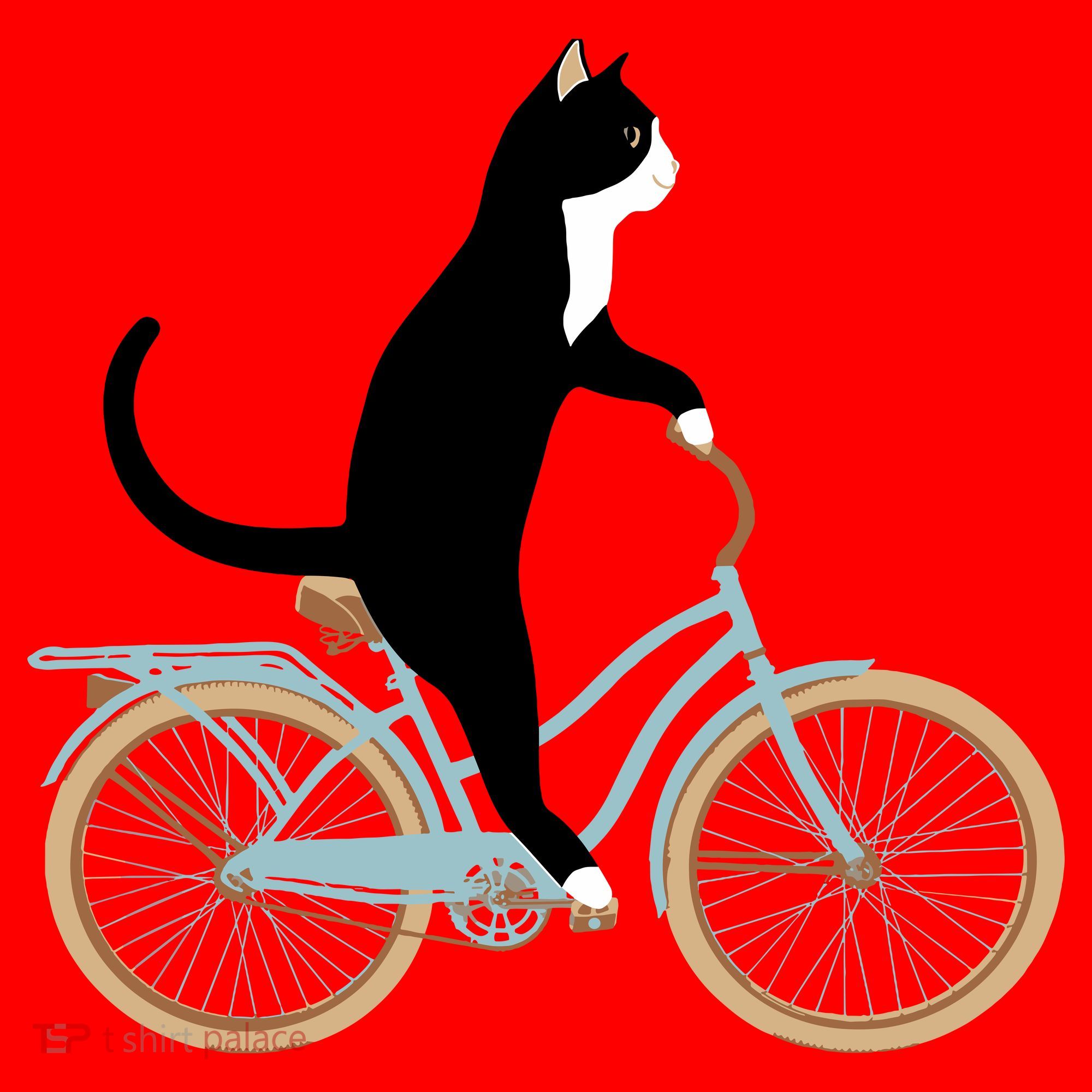 Cat On A Bike Funny Santa Hat
