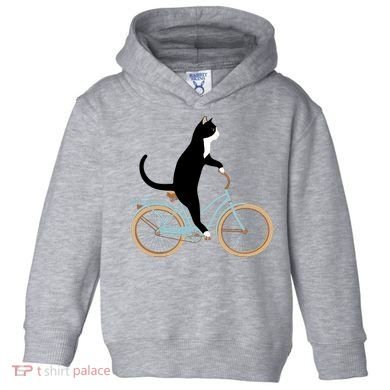 Cat On A Bike Funny Toddler Hoodie
