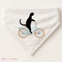 Cat On A Bike Funny USA-Made Doggie Bandana thumb 0