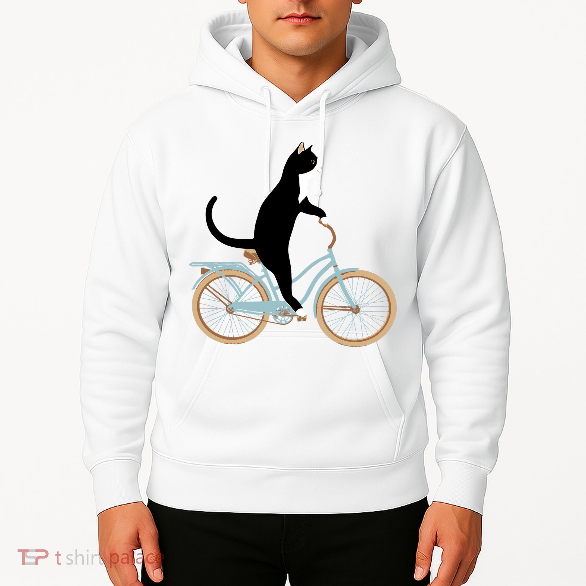 Cat On A Bike Funny Hoodie
