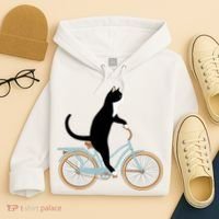 Cat On A Bike Funny Hoodie thumb 4
