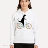 Cat On A Bike Funny Hoodie thumb 5