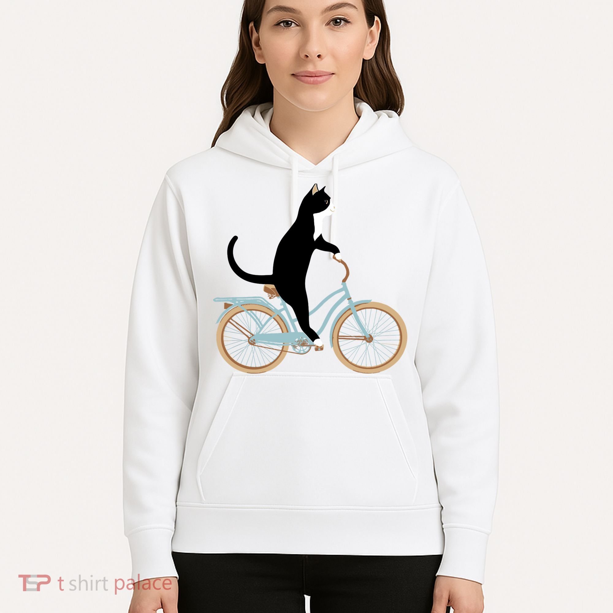 Cat On A Bike Funny Hoodie