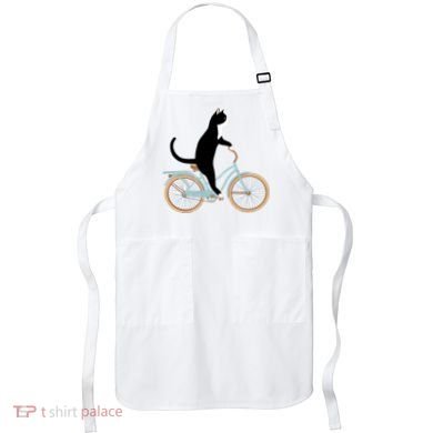 Cat On A Bike Funny Apron