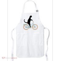 Cat On A Bike Funny Apron thumb 0