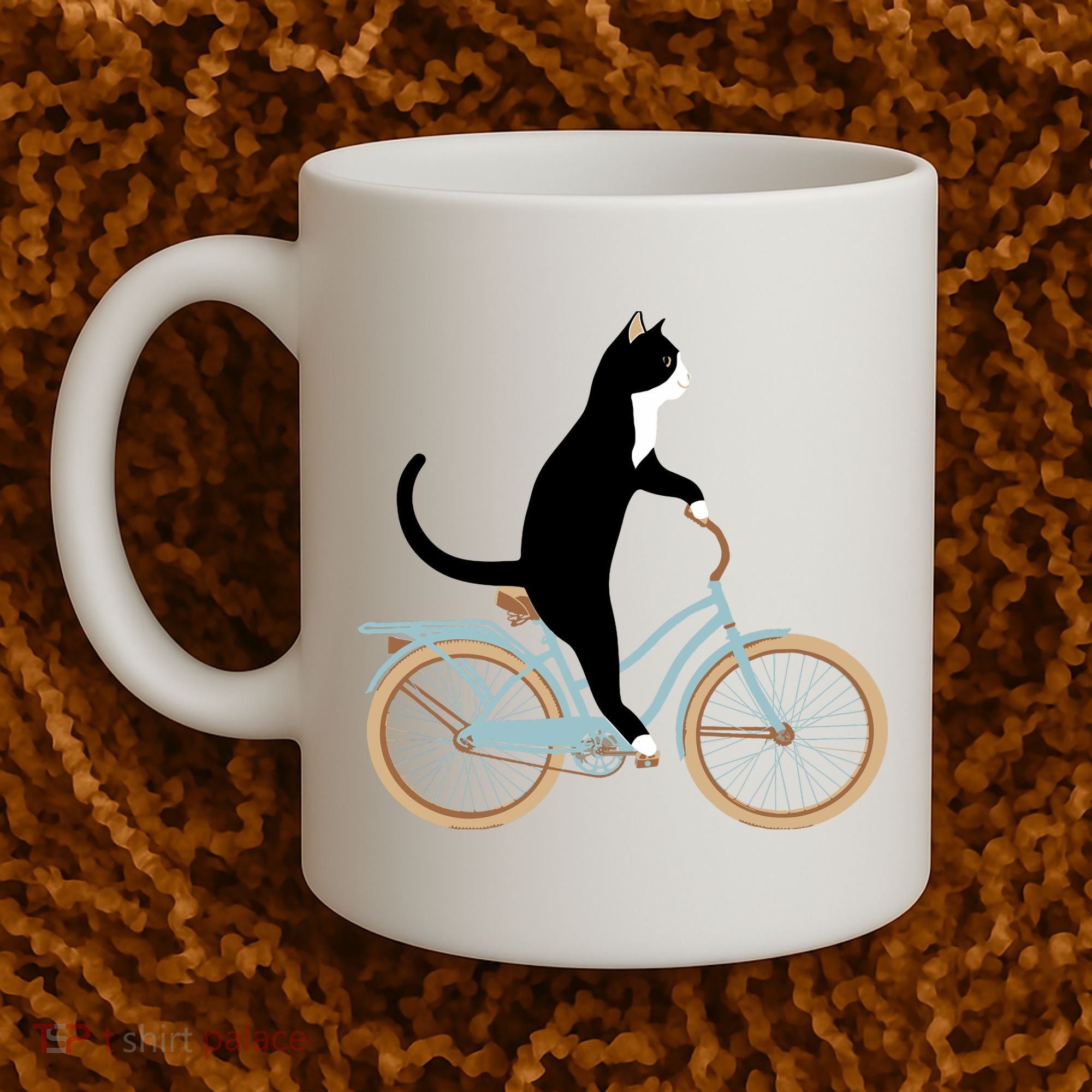 Cat On A Bike Funny Coffee Mug