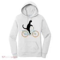 Cat On A Bike Funny Women's Hoodie thumb 0