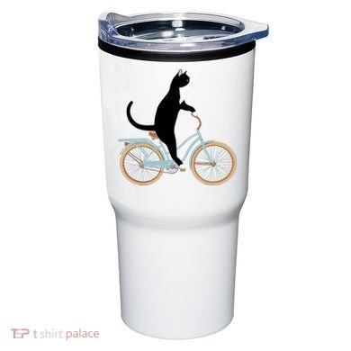 Cat On A Bike Funny Tumbler