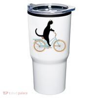 Cat On A Bike Funny Tumbler thumb 0