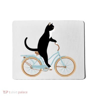 Cat On A Bike Funny Mousepad