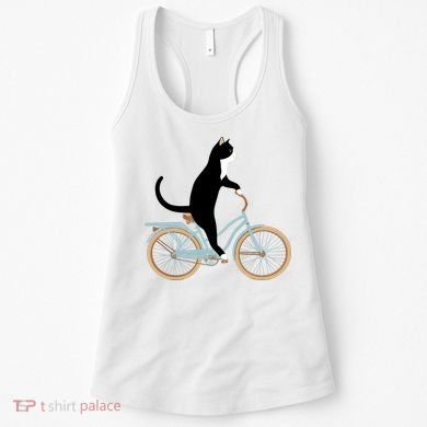 Cat On A Bike Funny Women's Tank Top