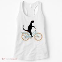 Cat On A Bike Funny Women's Tank Top thumb 0