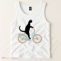 Cat On A Bike Funny Tank Top thumb 2