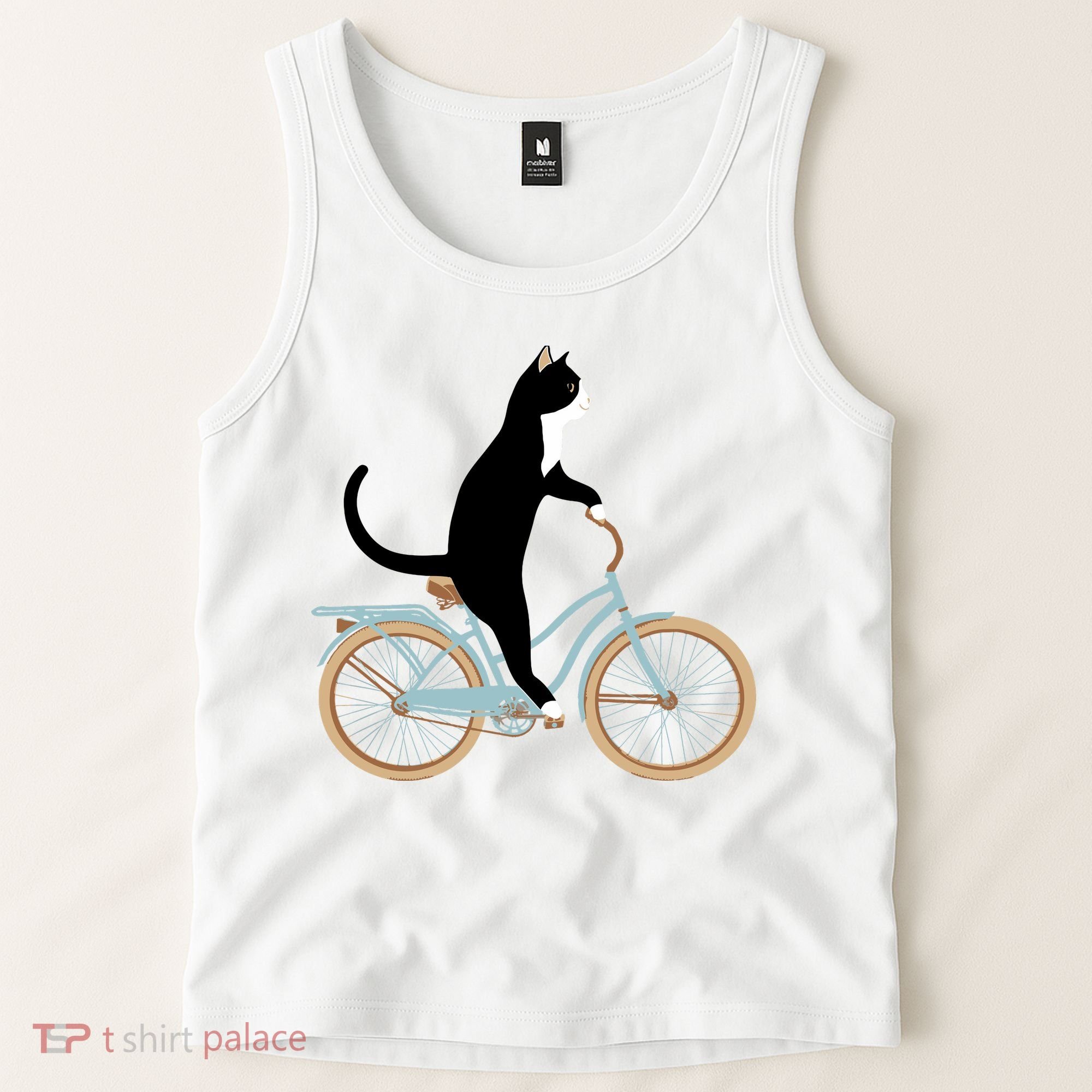 Cat On A Bike Funny Tank Top