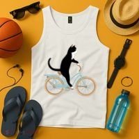 Cat On A Bike Funny Tank Top thumb 4
