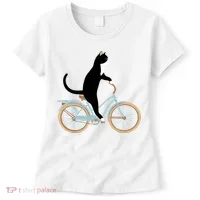 Cat On A Bike Funny Women's T-Shirt thumb 0