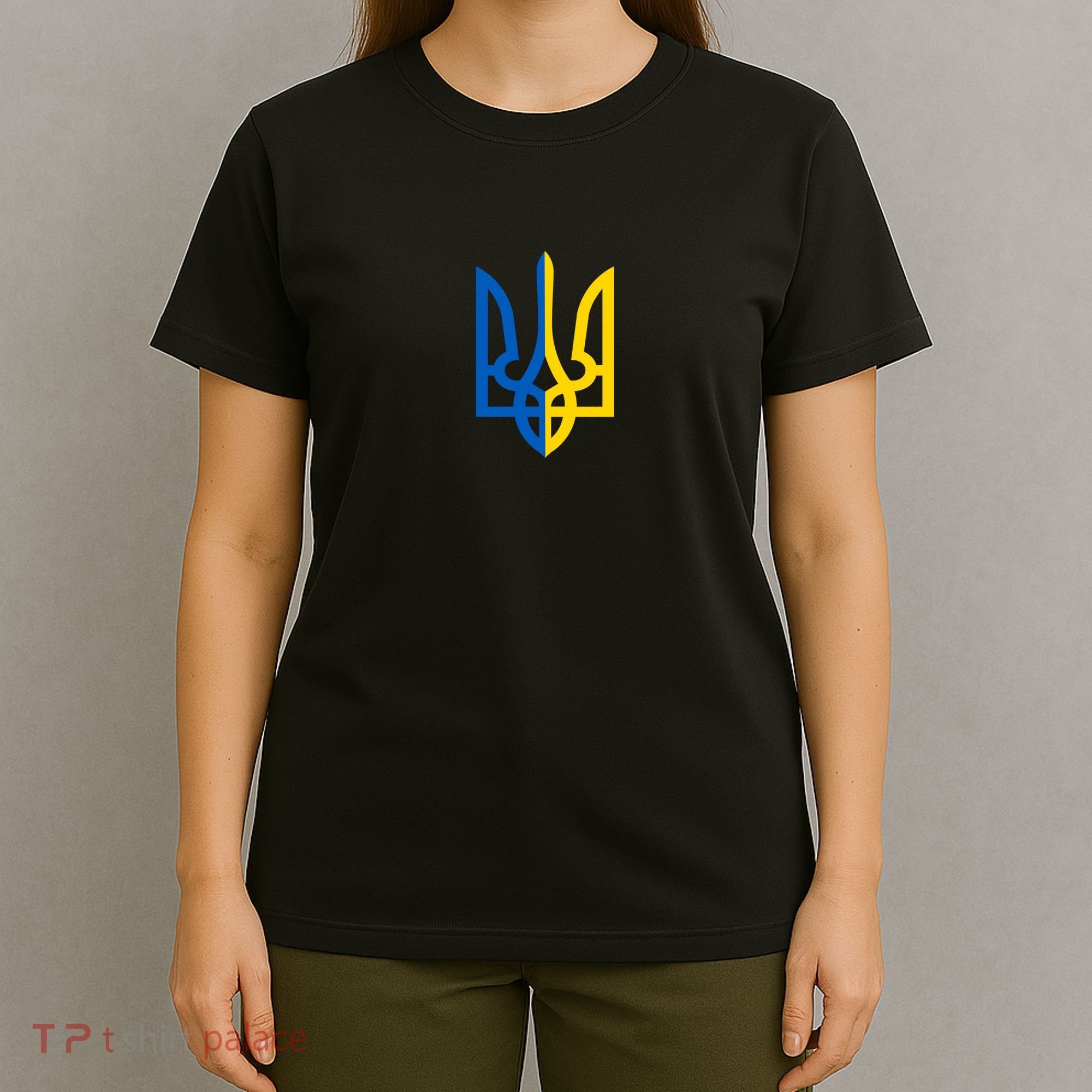 Coat Of Arms Of Ukraine Emblem Chest Print T-Shirt