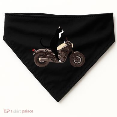 Cat On A Motorcycle Funny USA-Made Doggie Bandana