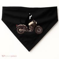 Cat On A Motorcycle Funny USA-Made Doggie Bandana thumb 0