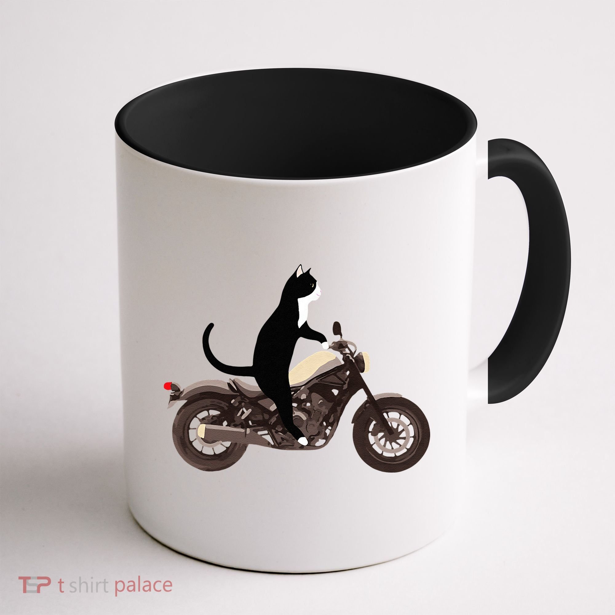 Cat On A Motorcycle Funny Coffee Mug
