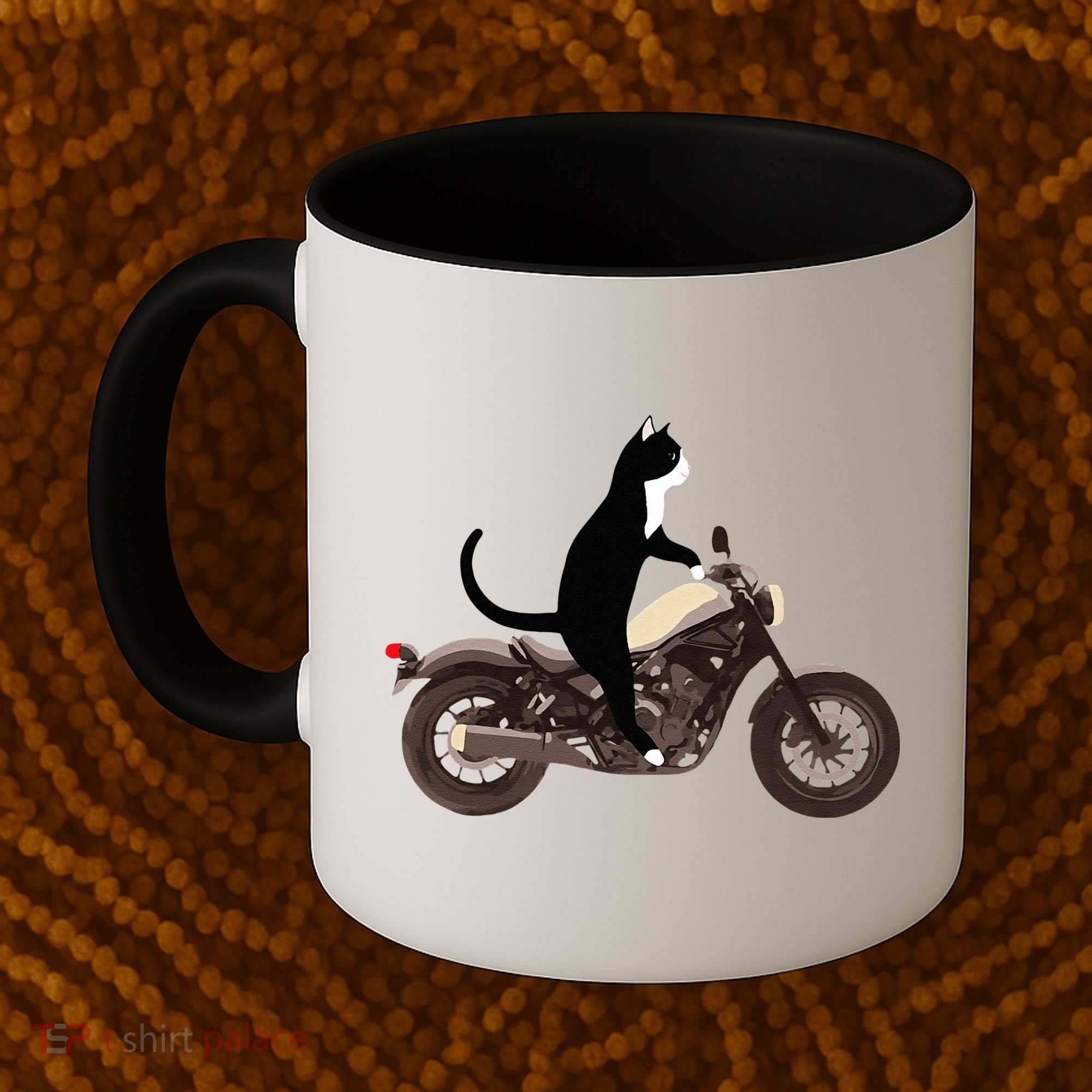 Cat On A Motorcycle Funny Coffee Mug
