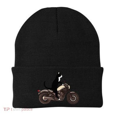 Cat On A Motorcycle Funny Beanie