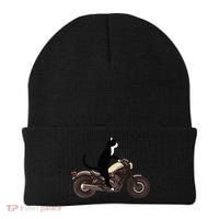 Cat On A Motorcycle Funny Beanie thumb 0