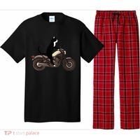 Cat On A Motorcycle Funny Pajama Set thumb 0