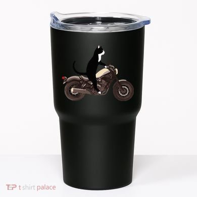 Cat On A Motorcycle Funny Tumbler