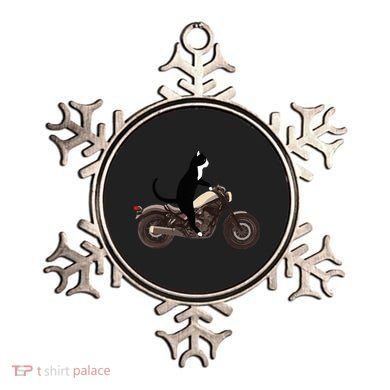 Cat On A Motorcycle Funny Ornament