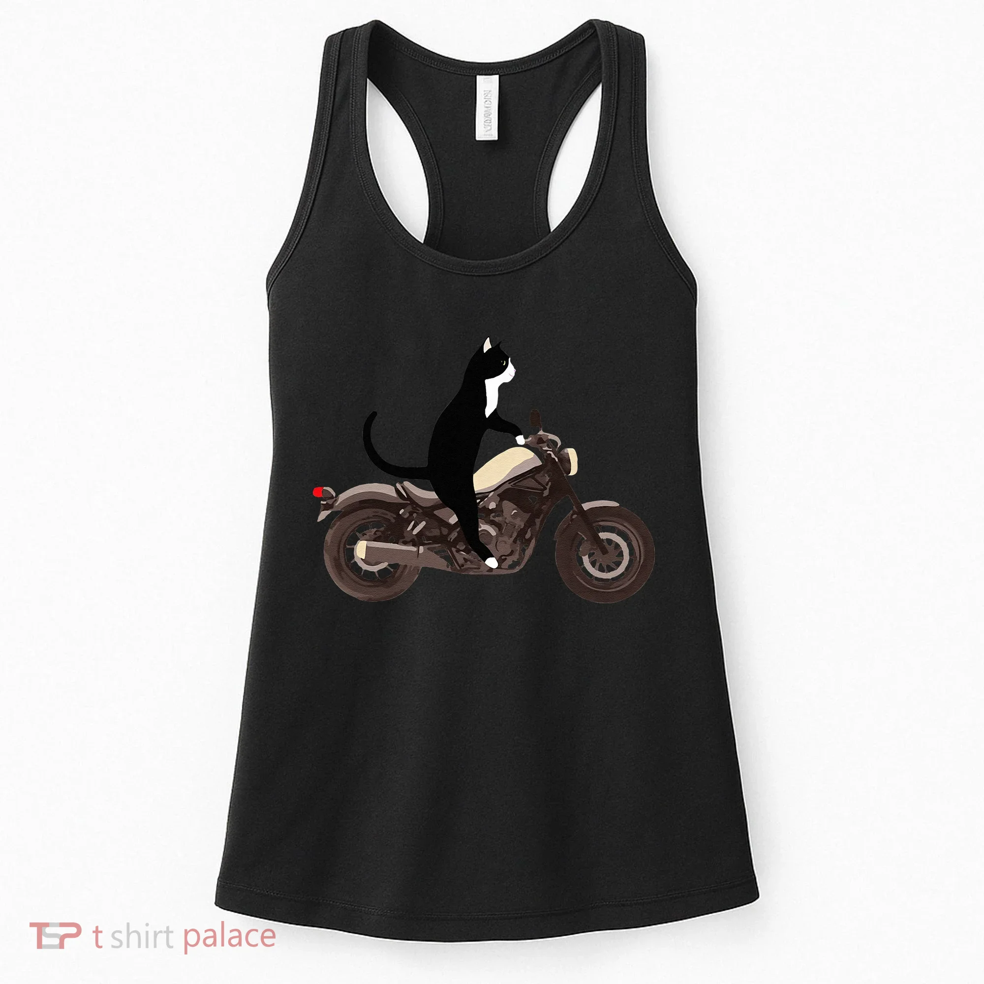 Cat On A Motorcycle Funny Women's Tank Top