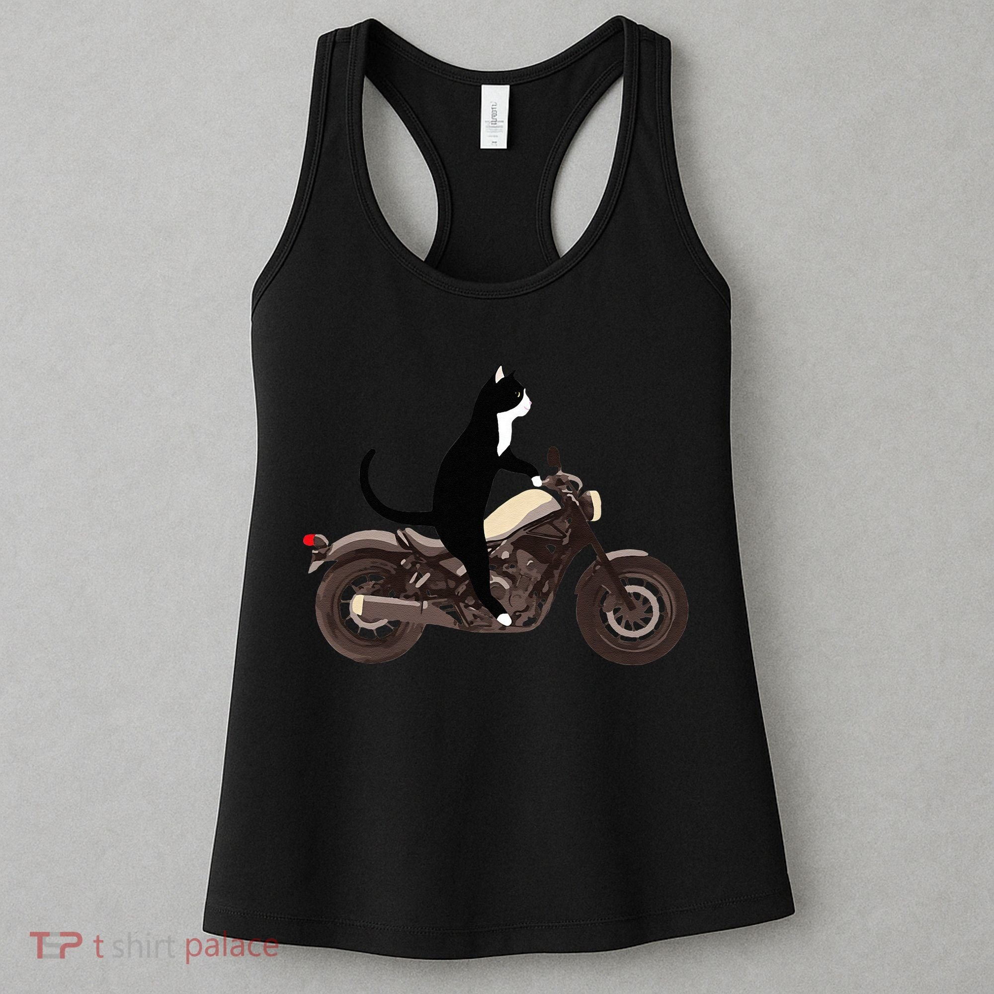 Cat On A Motorcycle Funny Women's Tank Top