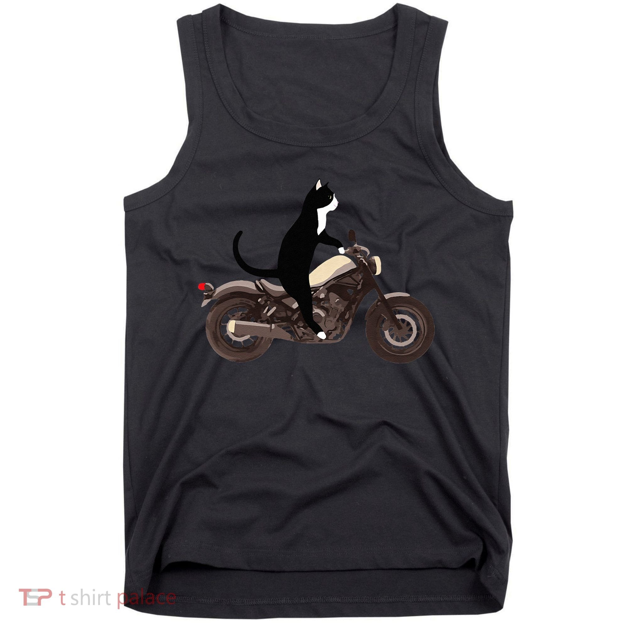 Cat On A Motorcycle Funny Tank Top