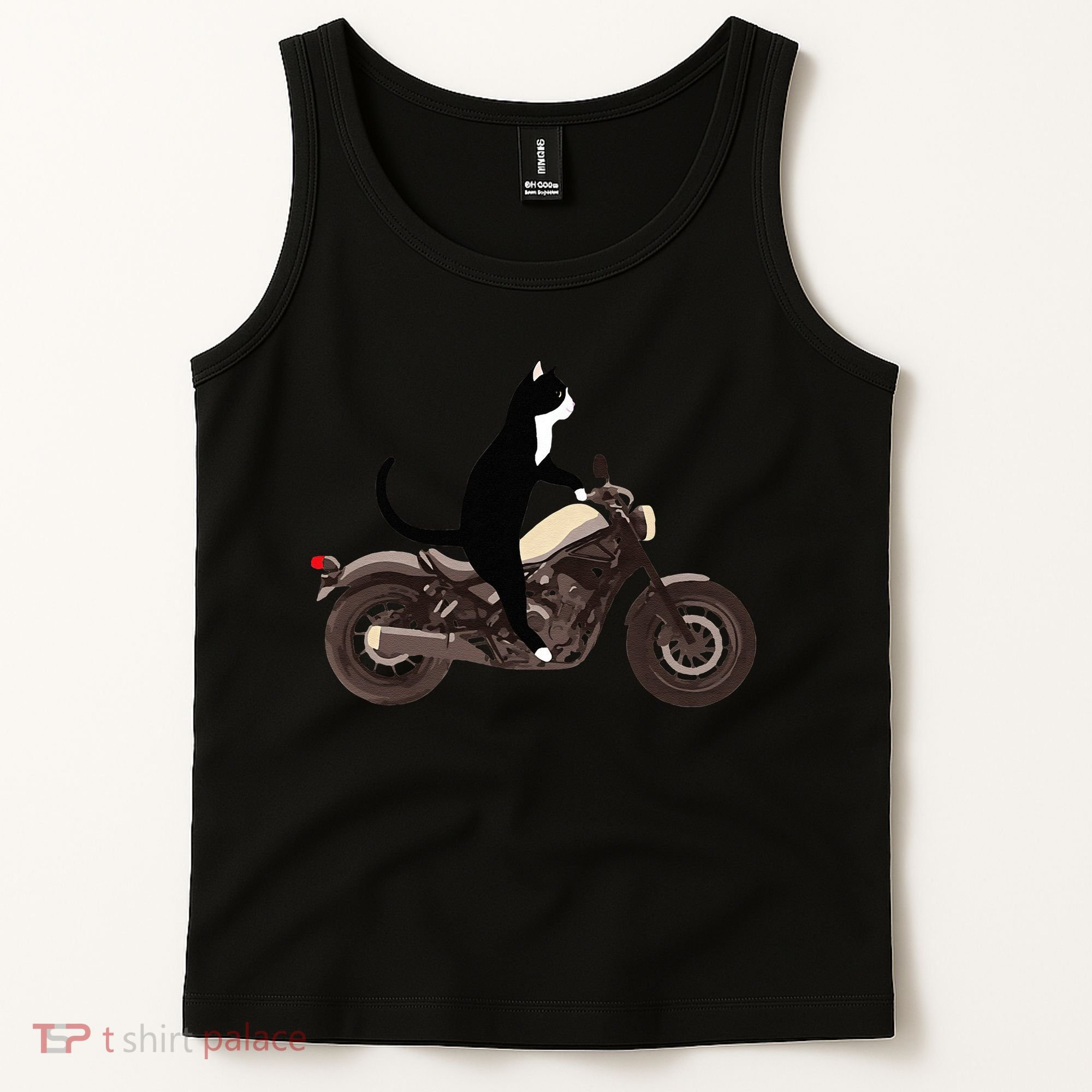 Cat On A Motorcycle Funny Tank Top